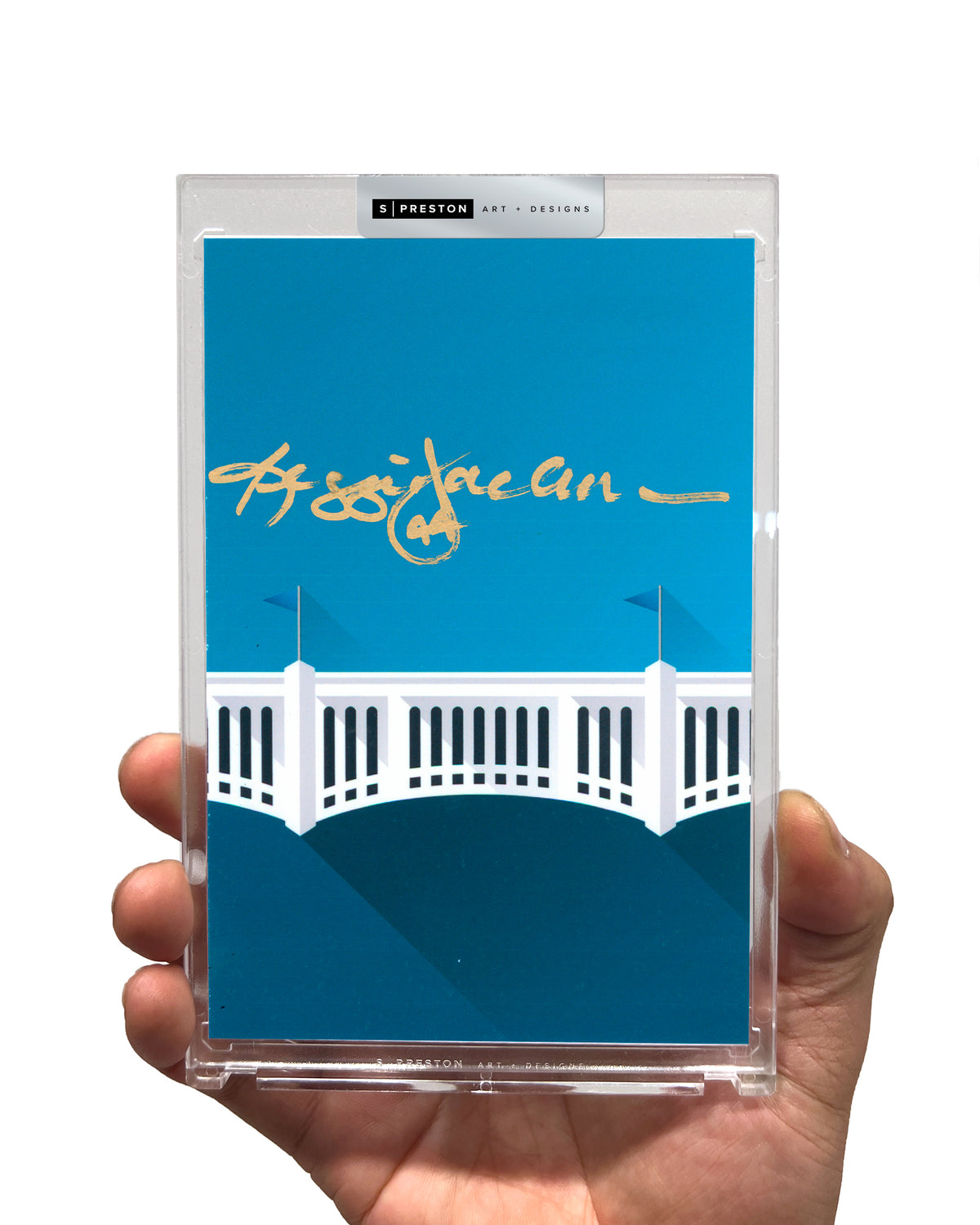Minimalist Yankee Stadium - Reggie Jackson Autograph Slab - Authenticated