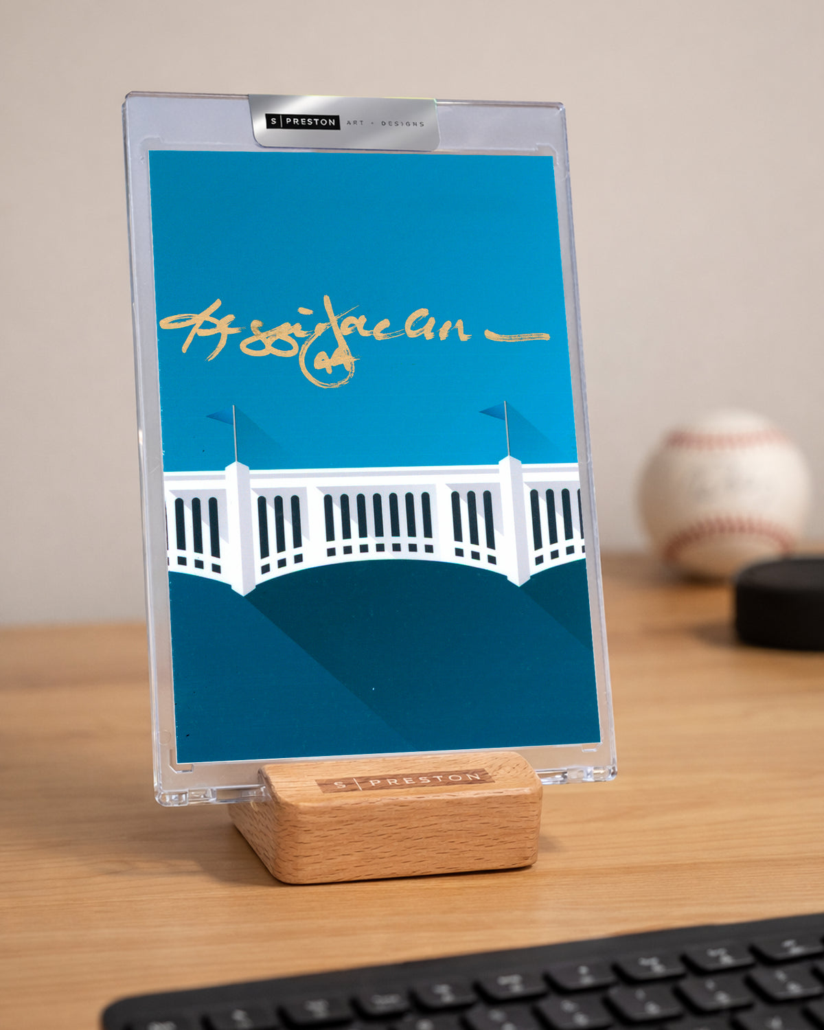 Minimalist Yankee Stadium - Reggie Jackson Autograph Slab - Authenticated