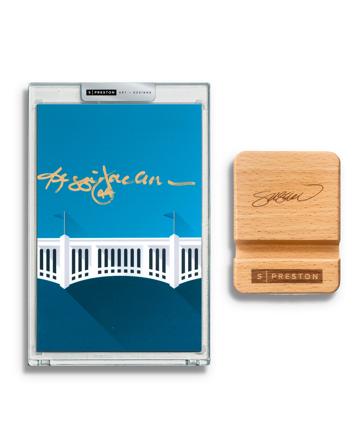 Minimalist Yankee Stadium - Reggie Jackson Autograph Slab - Authenticated