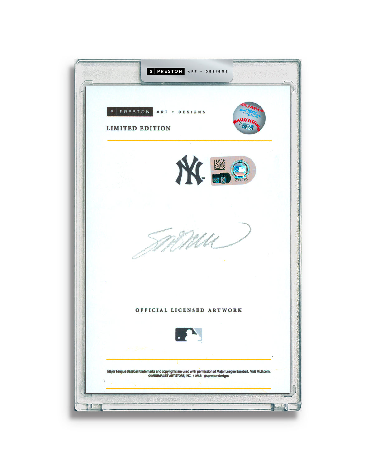 Minimalist Yankee Stadium -Mike Mussina Autograph Slab - Authenticated