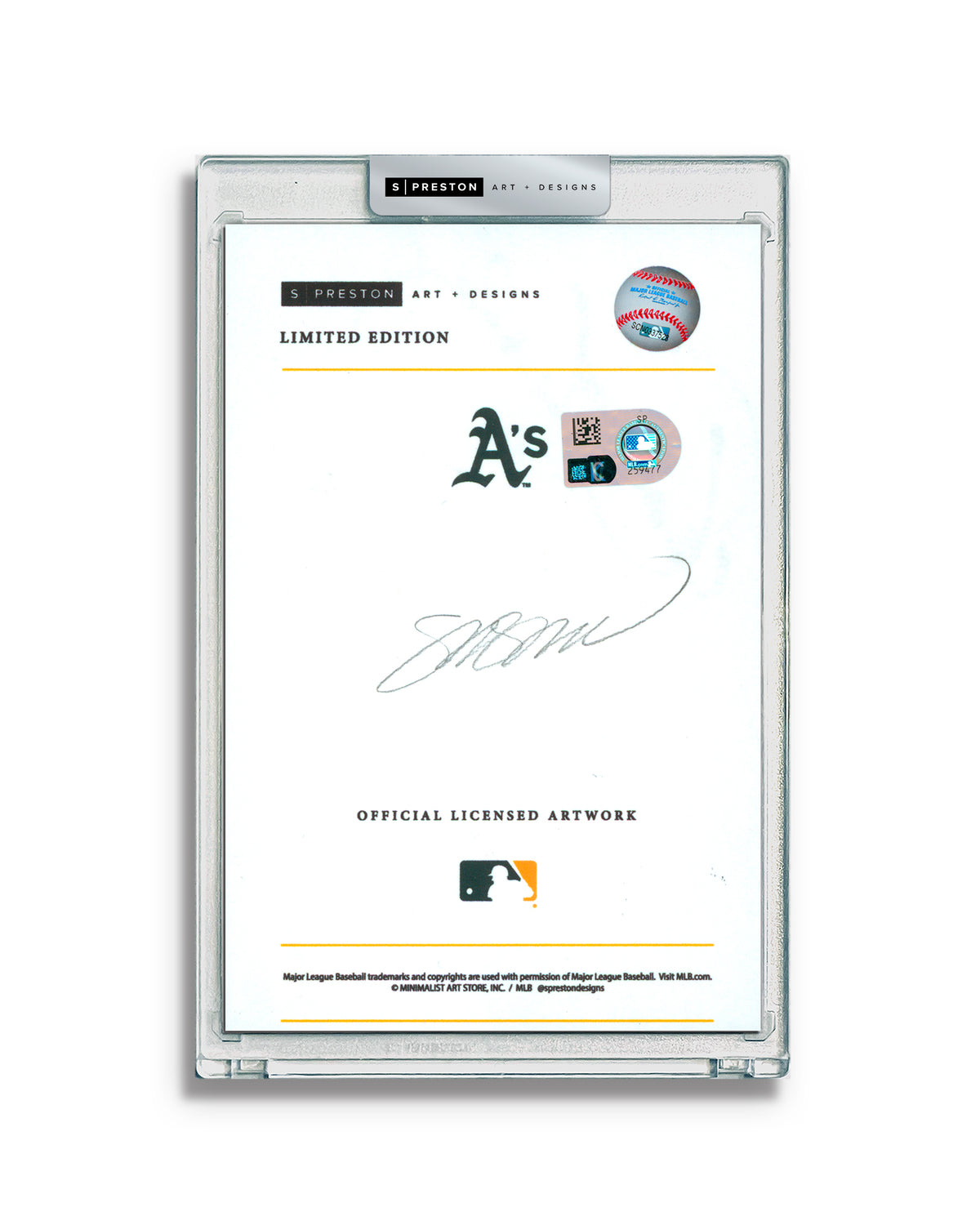 Minimalist Athletics Logo -Dennis Eckersley Autograph Slab - Authenticated
