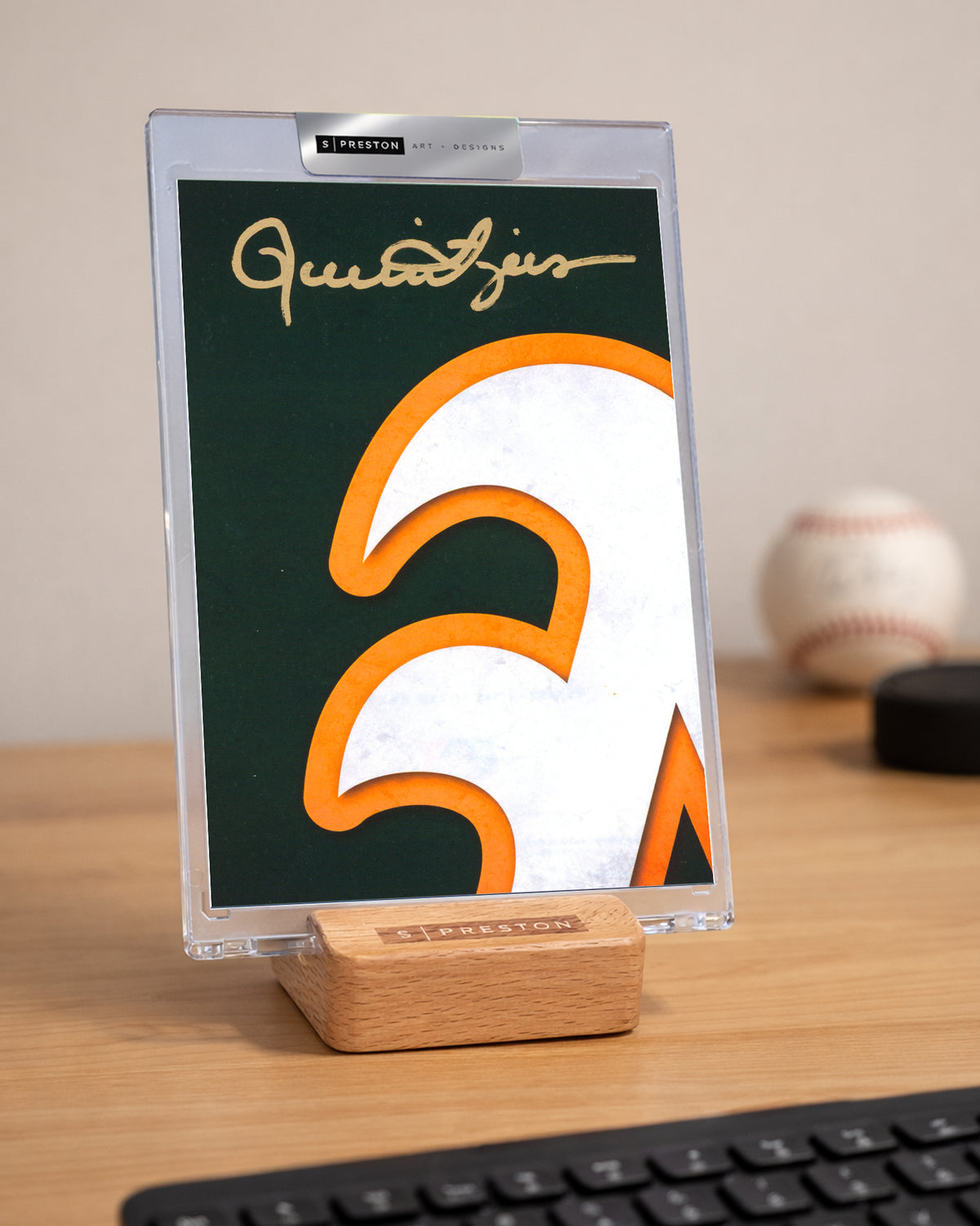 Minimalist Oakland Athletics Logo  - Rollie Fingers Autograph Slab - Authenticated