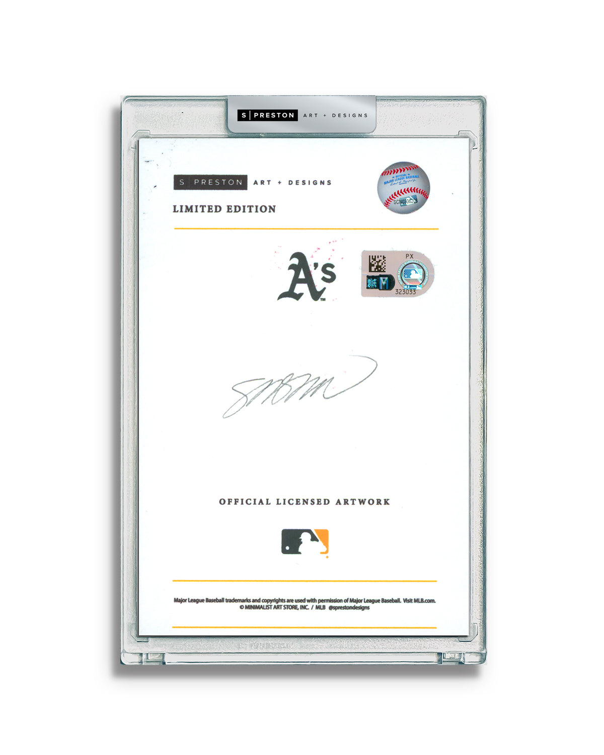 Minimalist Oakland Athletics Logo  - Rollie Fingers Autograph Slab - Authenticated