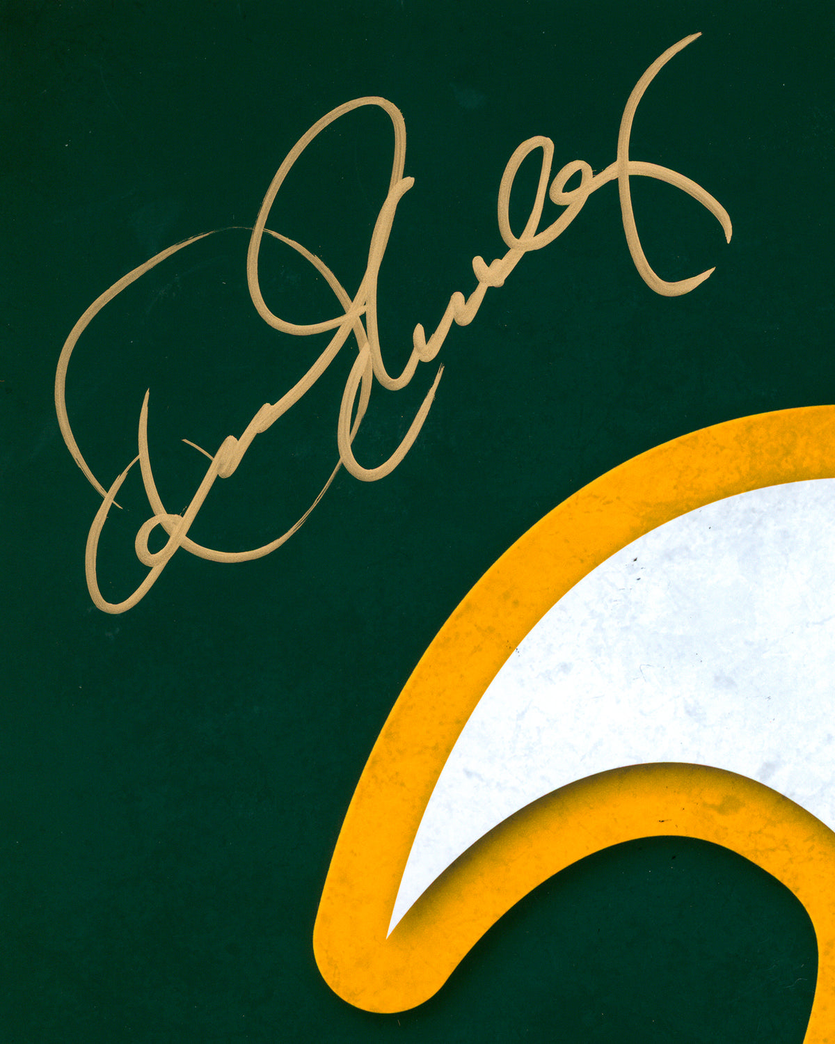 Minimalist Oakland Athletics Logo Print - Dennis Eckersley Autographed - Authenticated