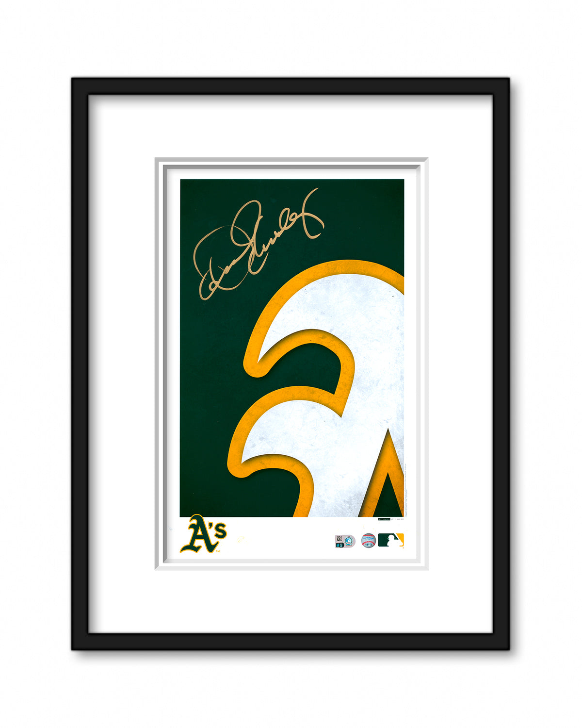 Minimalist Oakland Athletics Logo Print - Dennis Eckersley Autographed - Authenticated