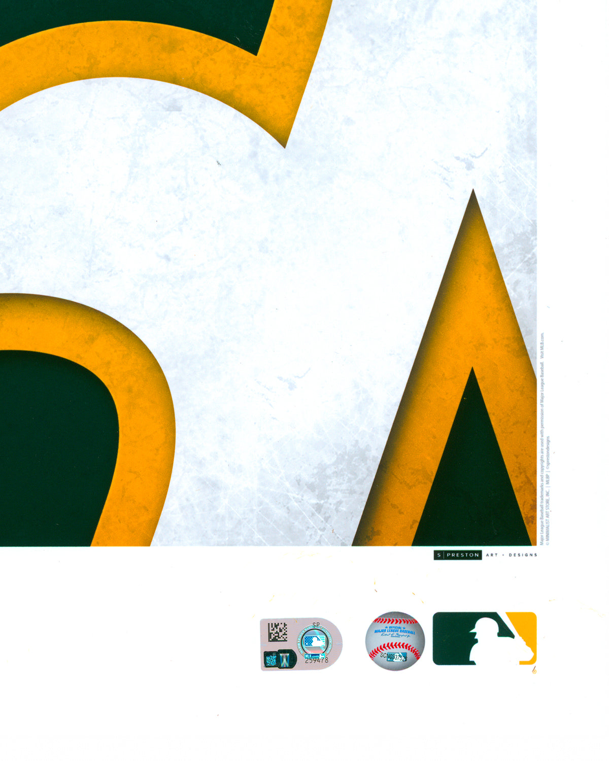 Minimalist Oakland Athletics Logo Print - Dennis Eckersley Autographed - Authenticated