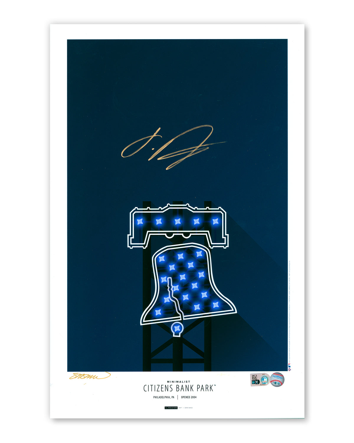 Johan Duran Autographed - 
Minimalist Citizens Bank Park - Authenticated