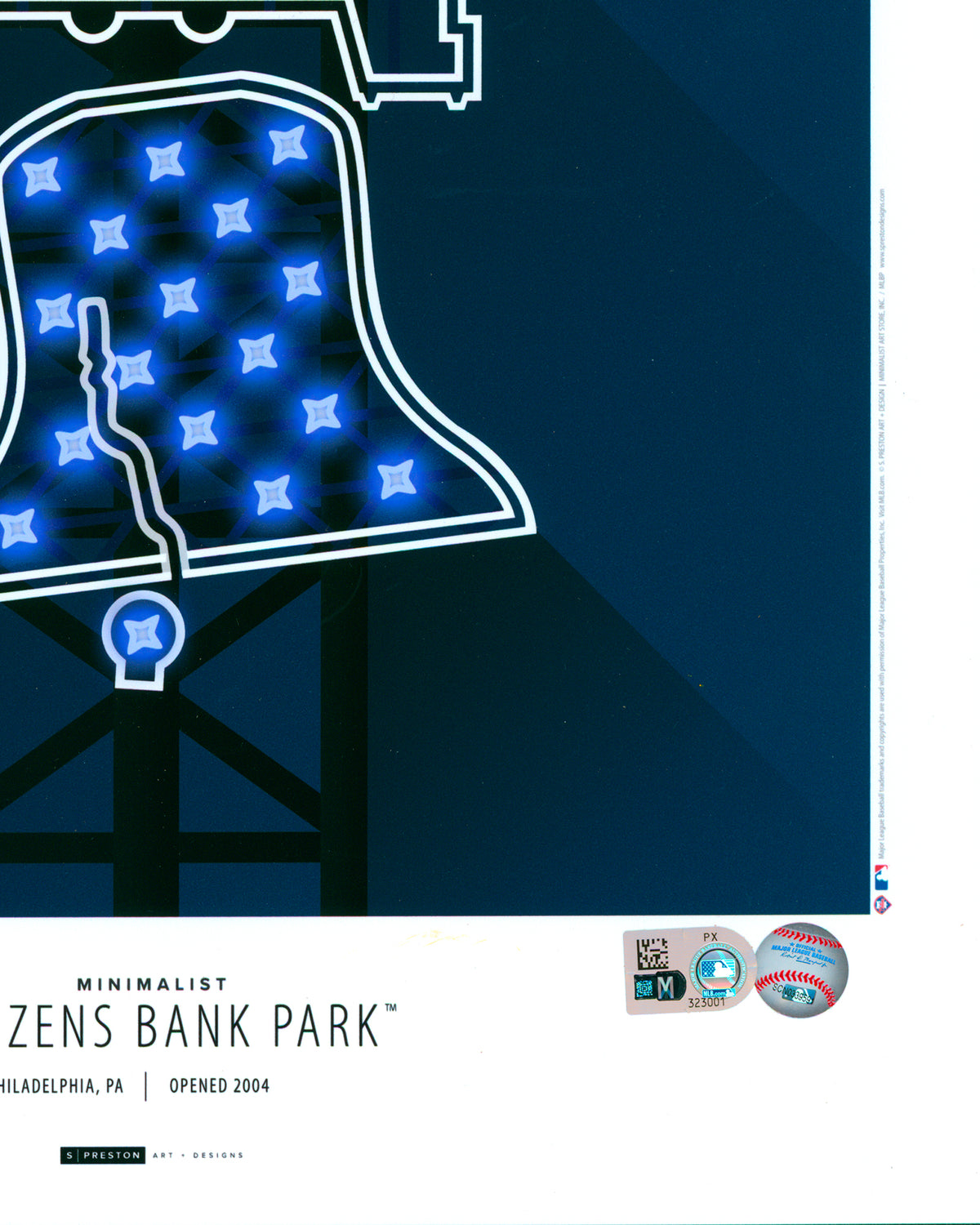 Johan Duran Autographed - 
Minimalist Citizens Bank Park - Authenticated