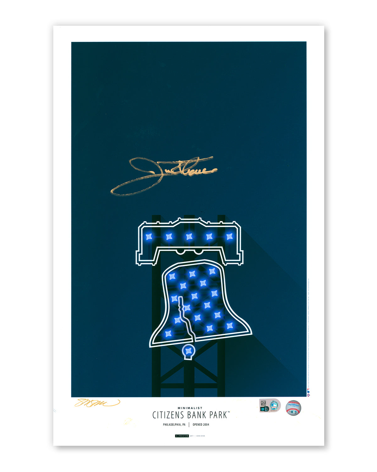 Minimalist Citizens Bank Park - Jim Thome Autographed -  Authenticated