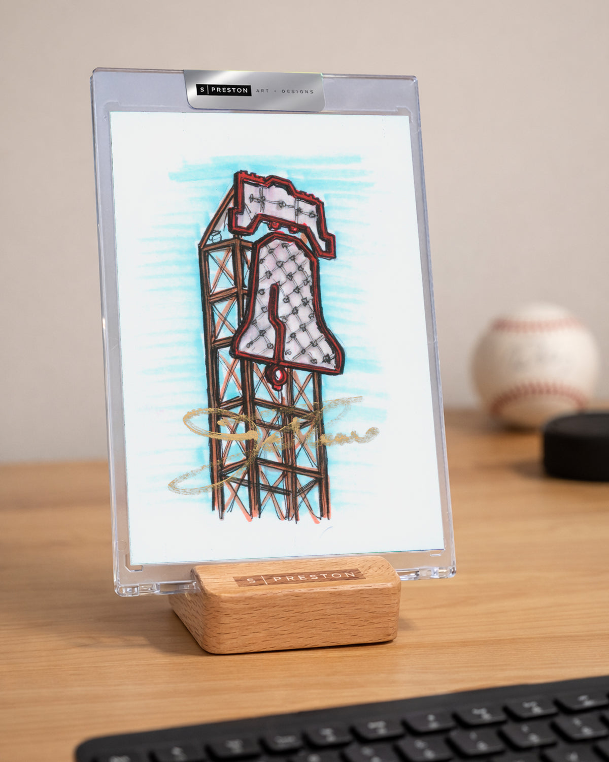 Citizens Bank Park Sketch - Jim Thome Autograph Slab - Authenticated