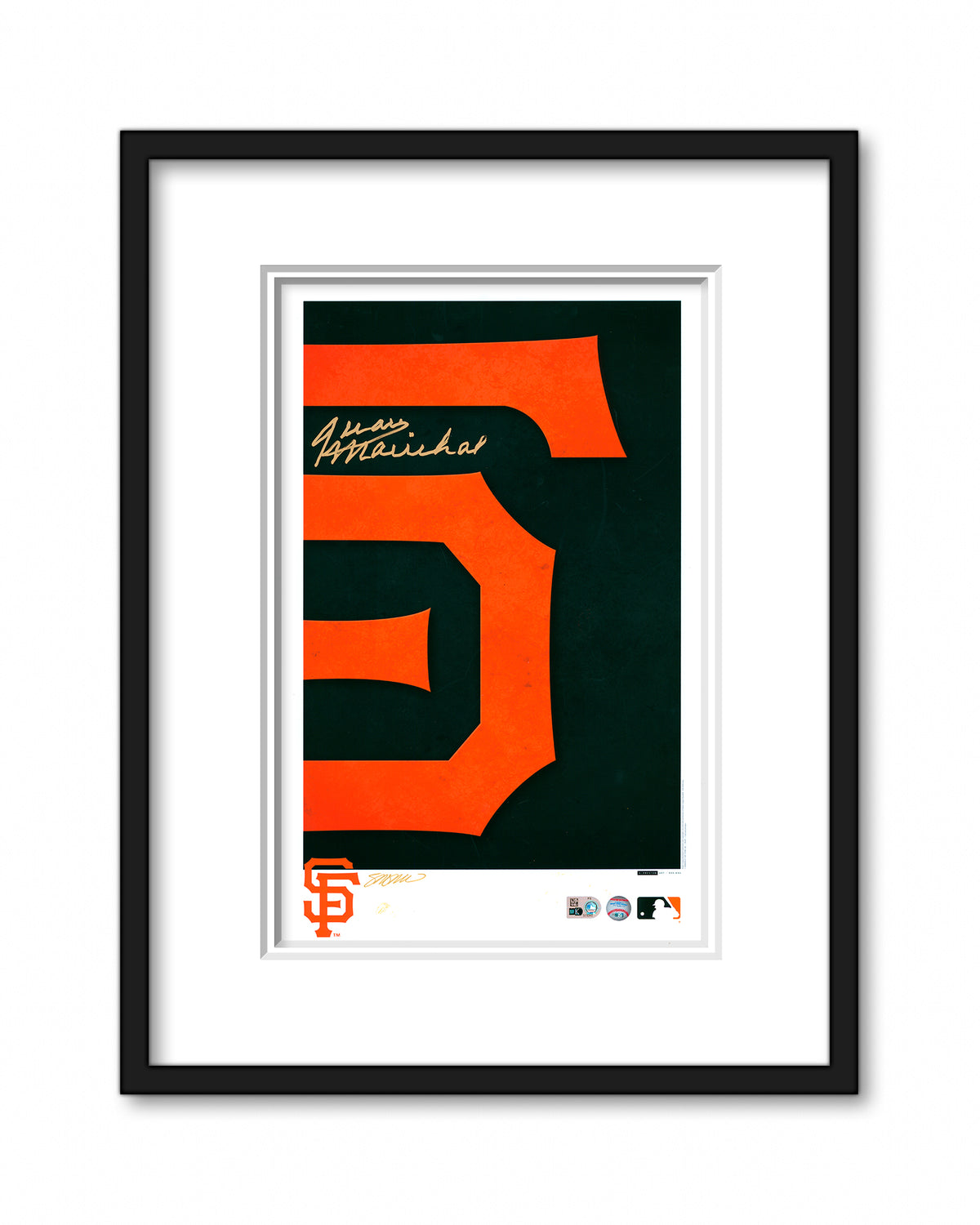 Minimalist San Francisco Giants Logo - Juan Marichal Autographed - Poster Print - Authenticated
