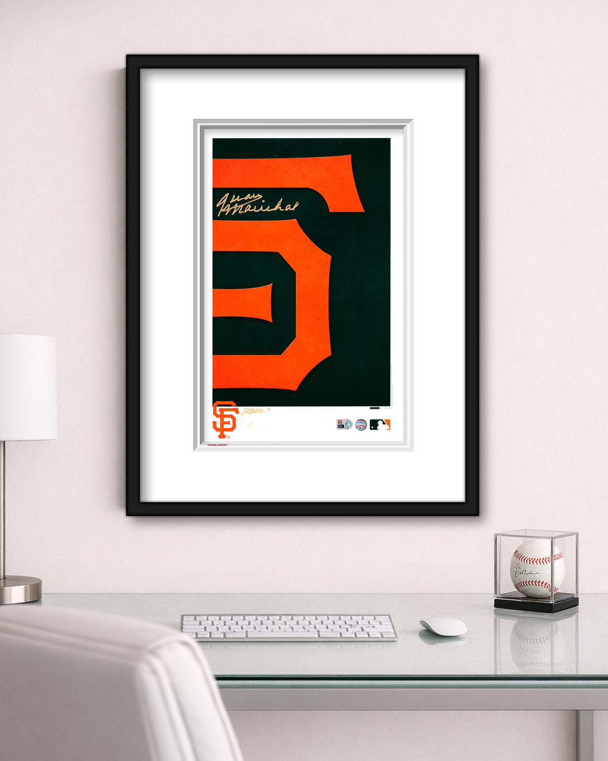 Minimalist San Francisco Giants Logo - Juan Marichal Autographed - Poster Print - Authenticated