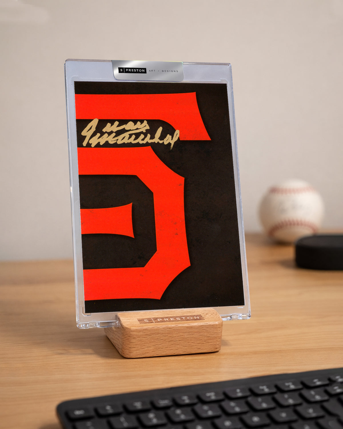 Minimalist San Francisco Giants Logo - Juan Marichal Autograph Slab - Authenticated