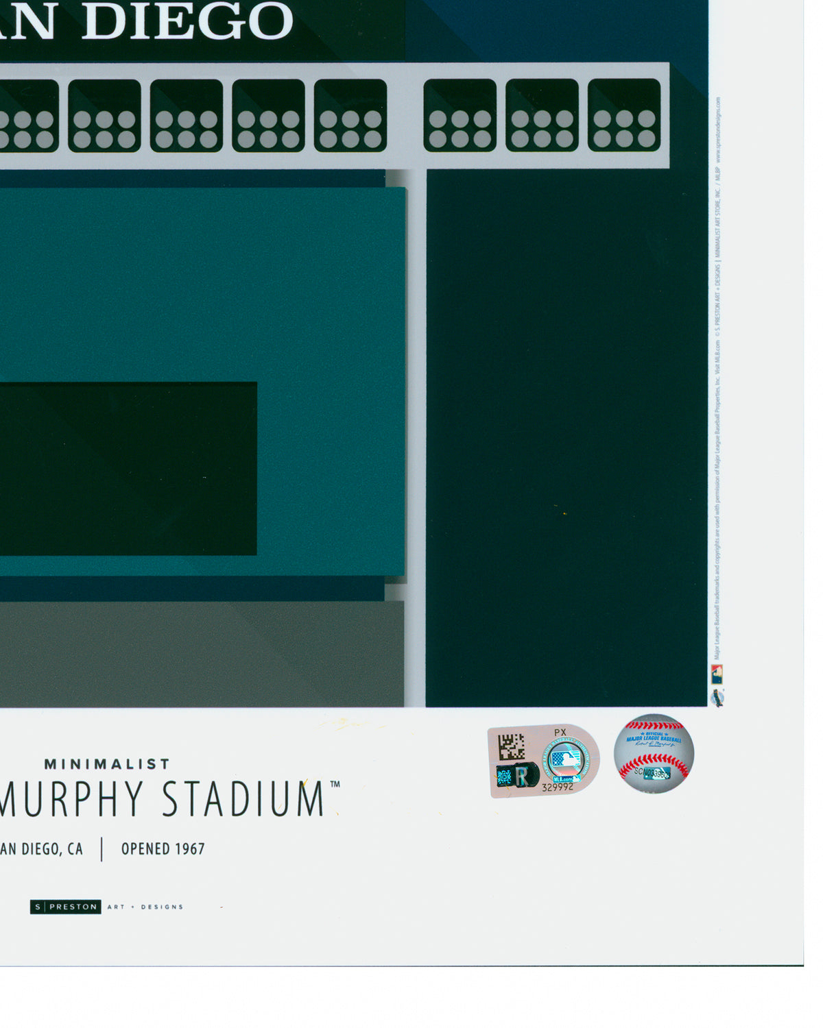 Minimalist Jack Murphy Stadium - Dave Winfield Autographed Poster Print
