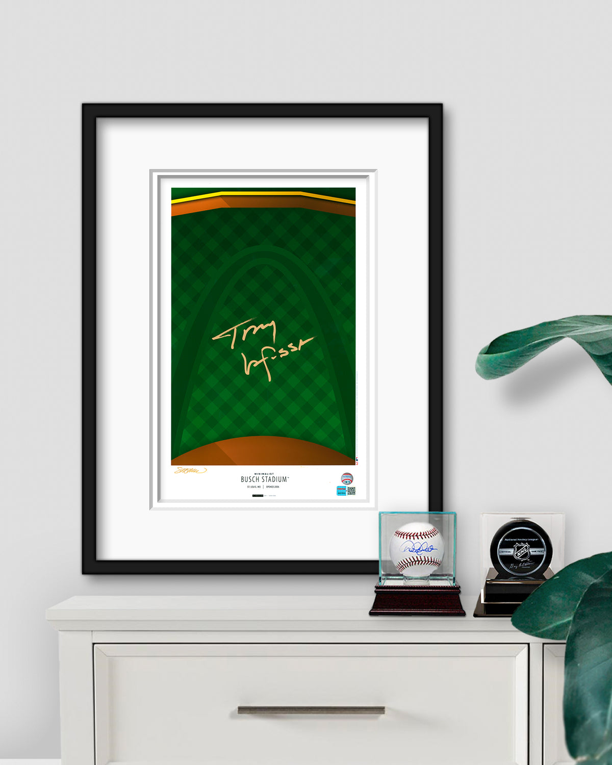 Minimalist Busch Stadium - Tony LaRussa Autographed - Poster Print - Authenticated