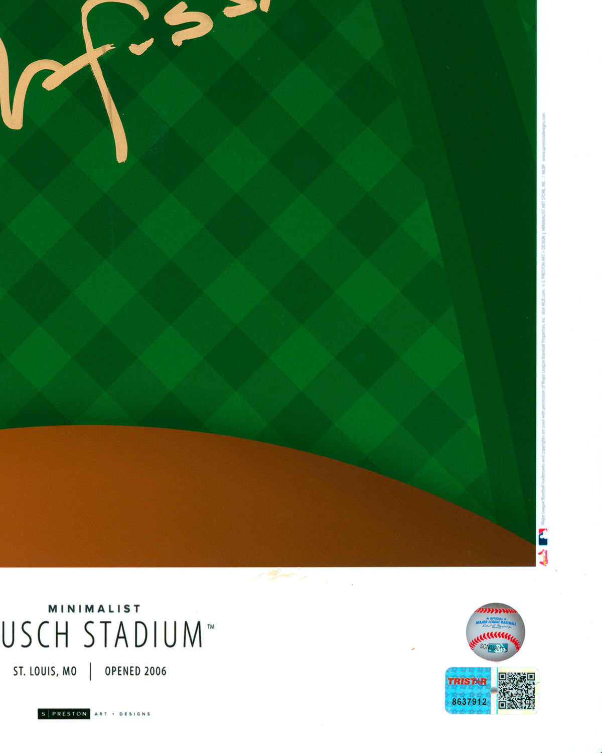 Minimalist Busch Stadium - Tony LaRussa Autographed - Poster Print - Authenticated