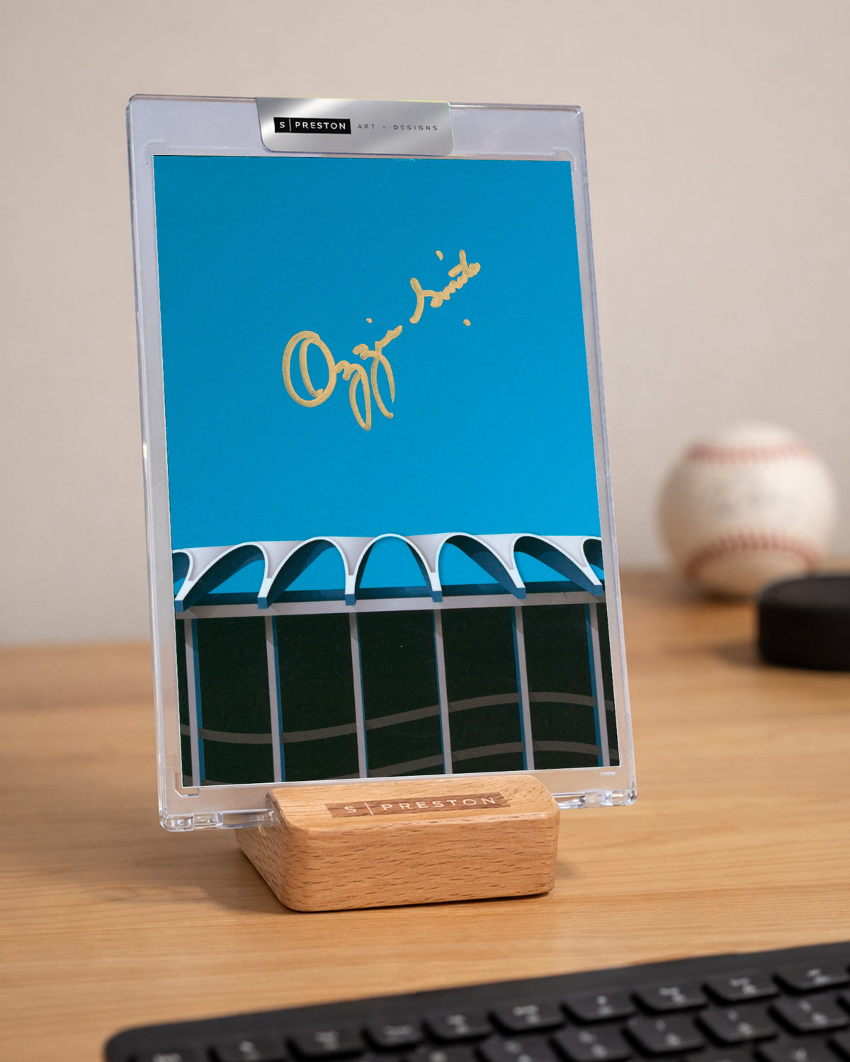 Minimalist Busch Stadium - Ozzie Smith Autograph Slab - Authenticated