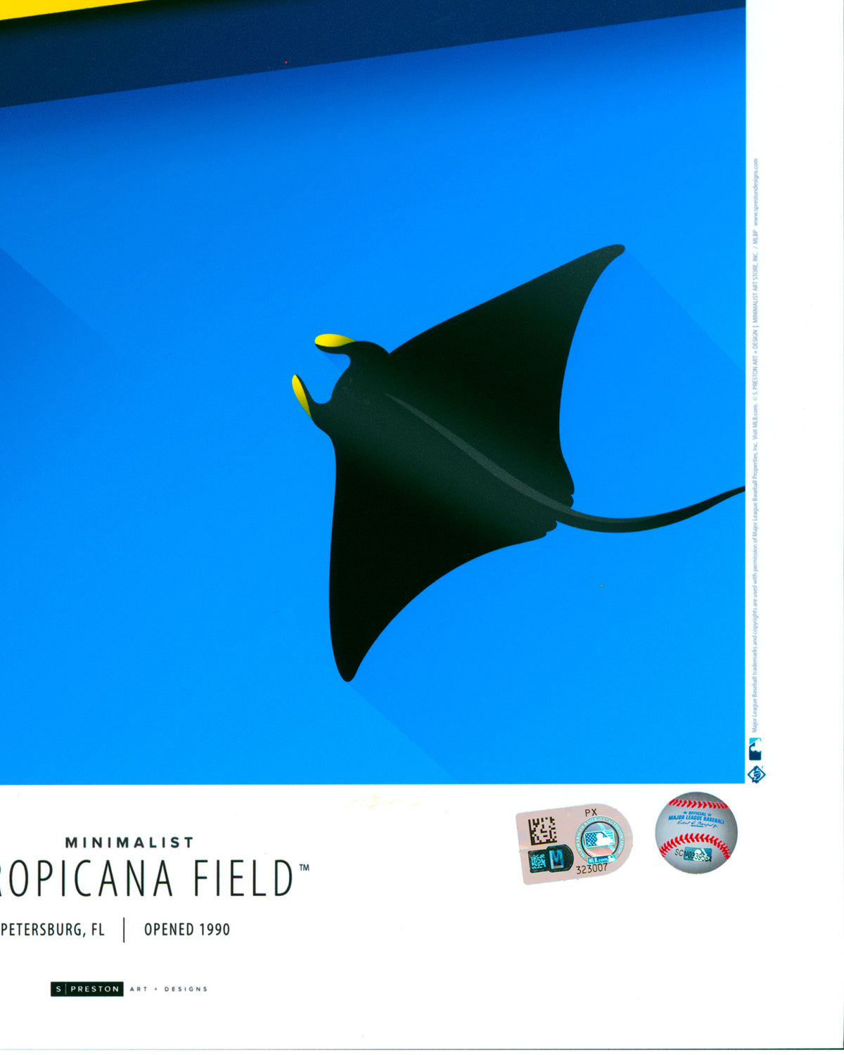 Minimalist Tropicana Field - Carl Crawford Autographed - Authenticated