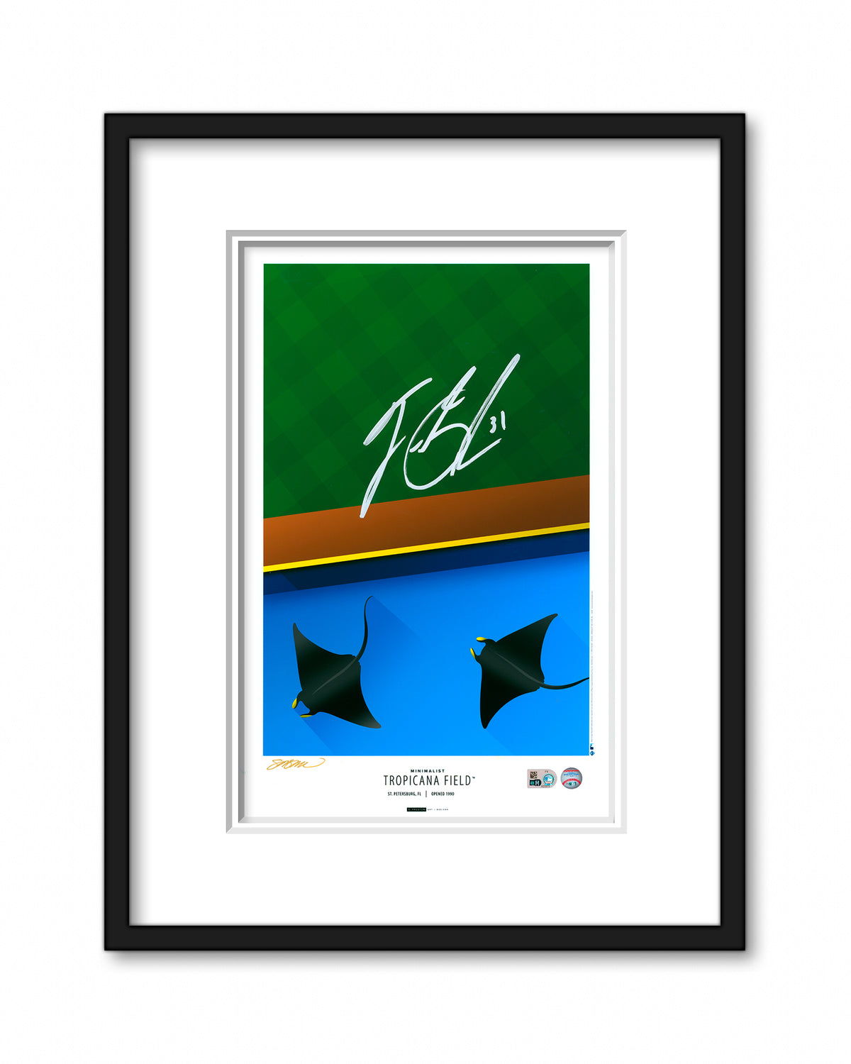 Minimalist Tropicana Field - Tyler Glasnow Autographed - Authenticated
