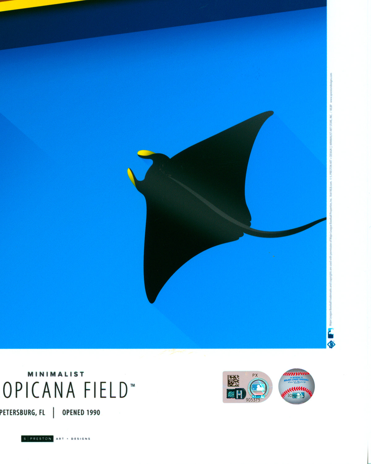 Minimalist Tropicana Field - Tyler Glasnow Autographed - Authenticated