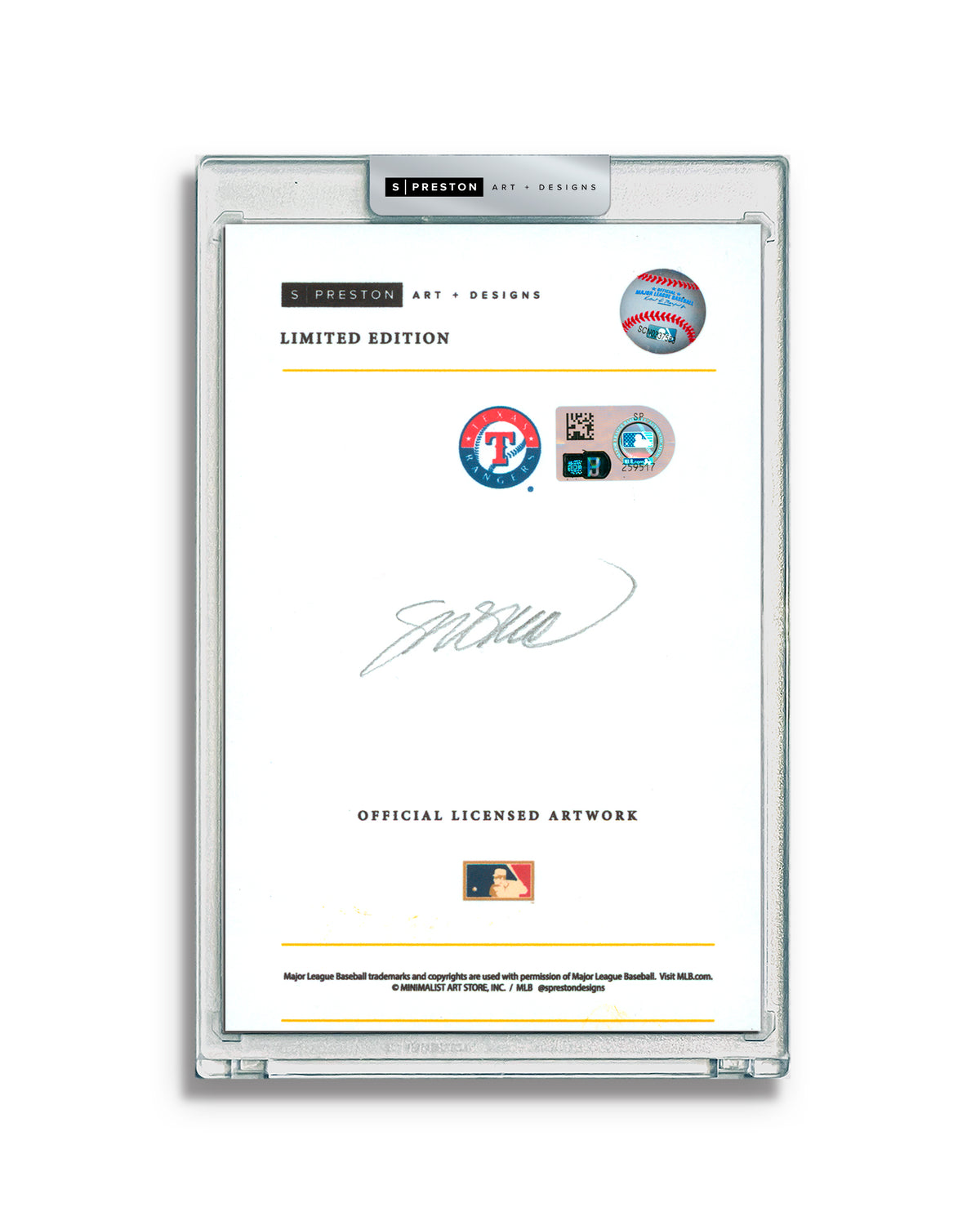 Minimalist The Ballpark In Arlington - Ivan "Pudge" Rodriguez Autograph Slab - Authenticated