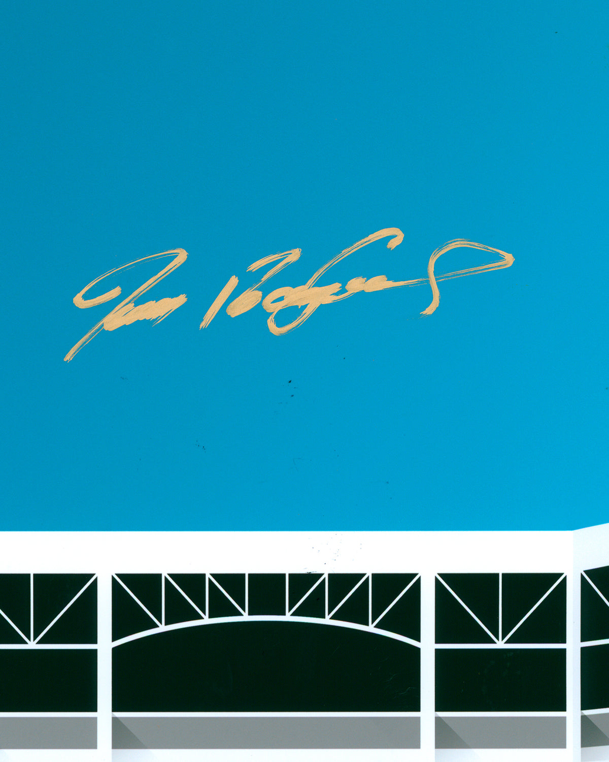 Minimalist Ballpark in Arlington - Ivan Rodriquez Autographed - Poster Print - Authenticated