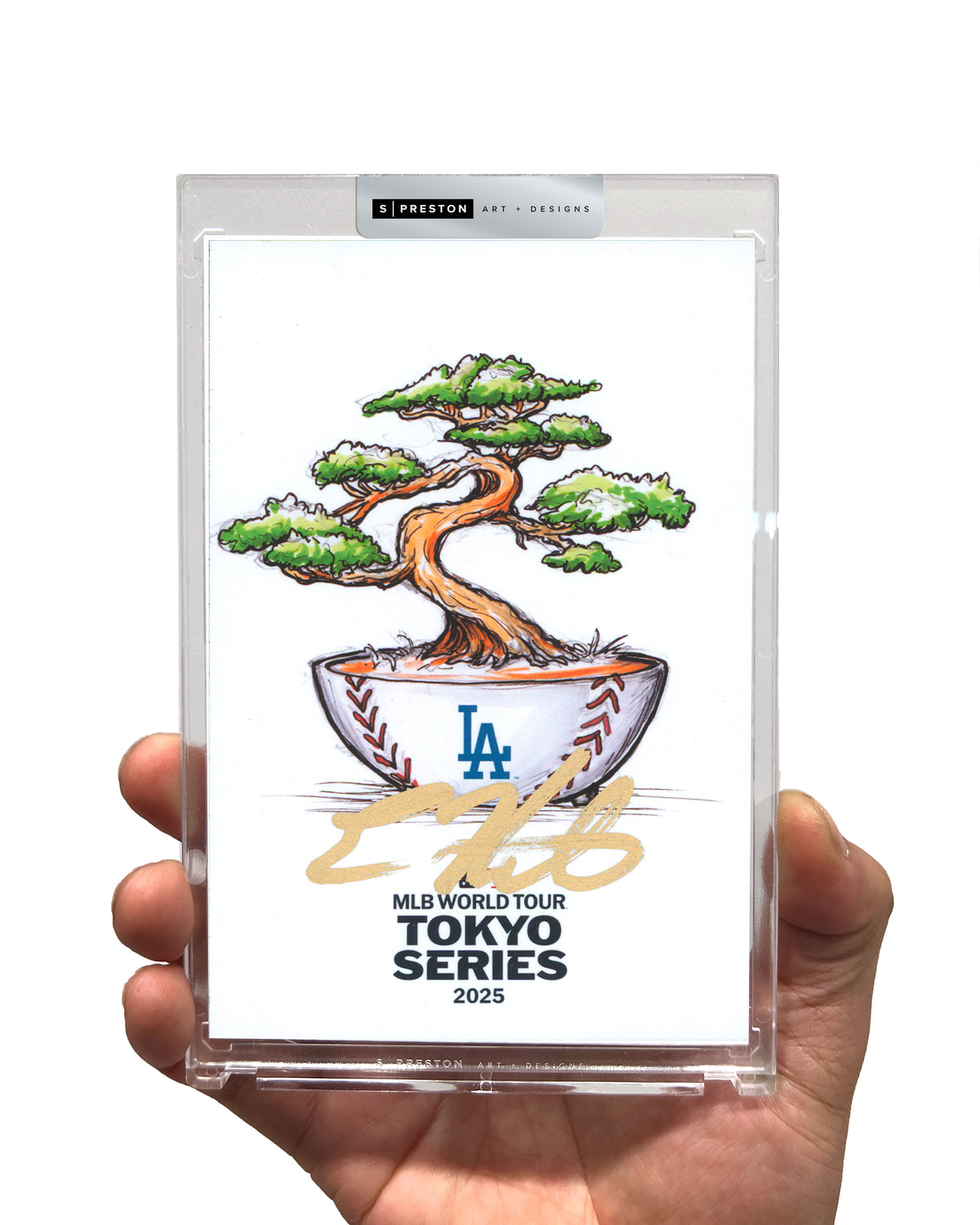 2025 MLB Tokyo Series Sketch - Kiké Hernandez Autograph Slab - Authenticated