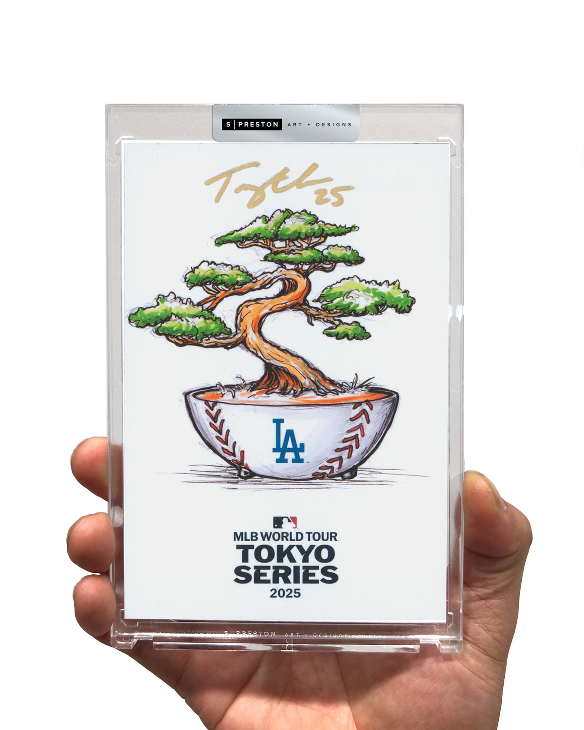 2025 MLB Tokyo Series Sketch - Tommy Edman Autograph Slab - Authenticated