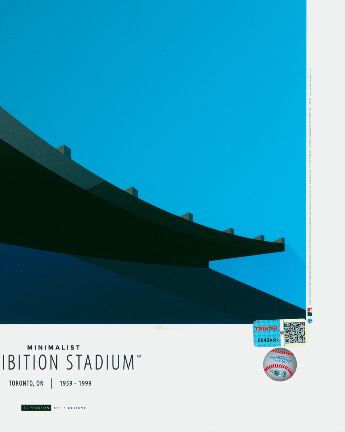 Minimalist Exhibition Stadium - George Bell Autographed - Poster Print - Authenticated