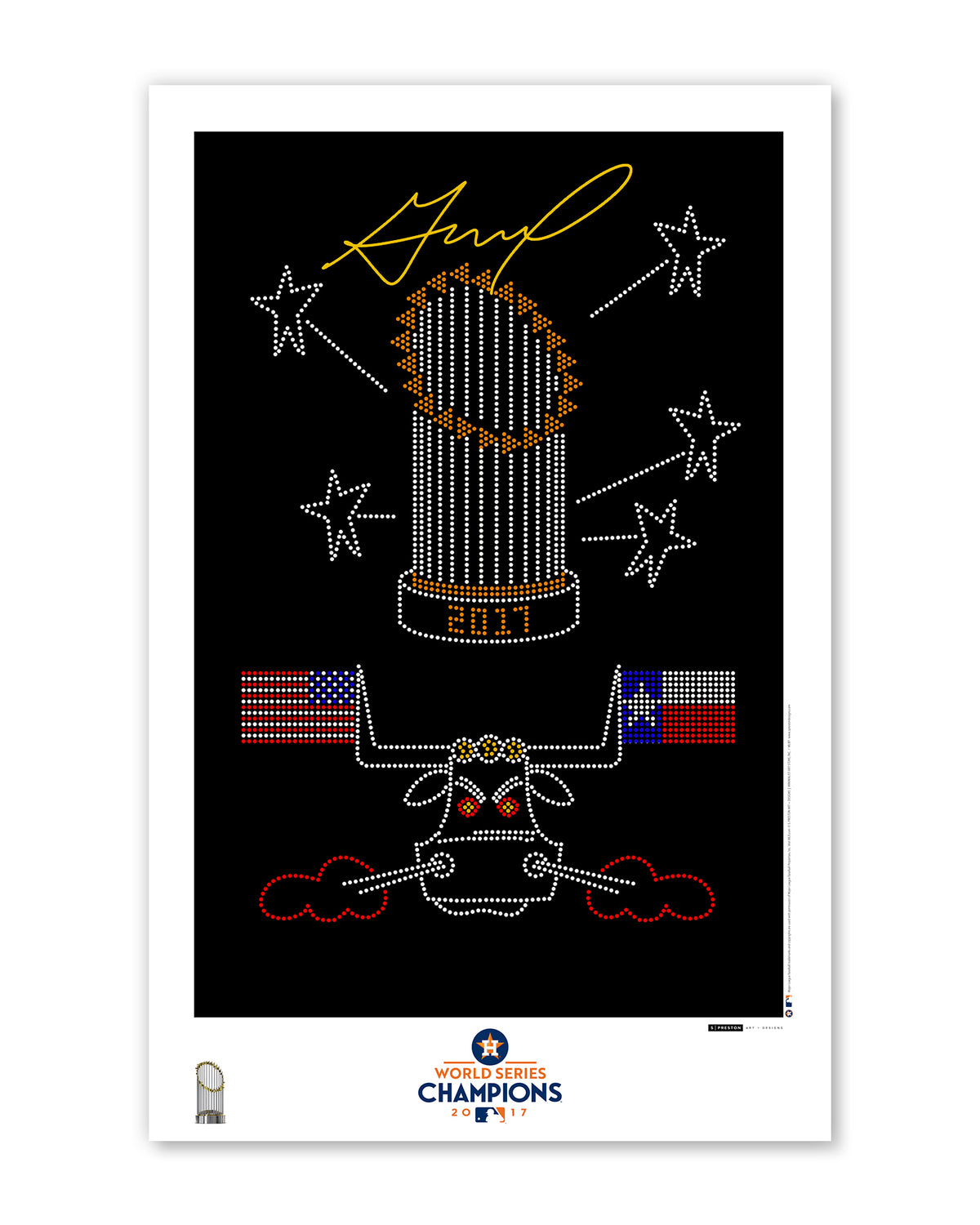 Minimalist World Series - Jose Altuve Autographed Art- Authenticated