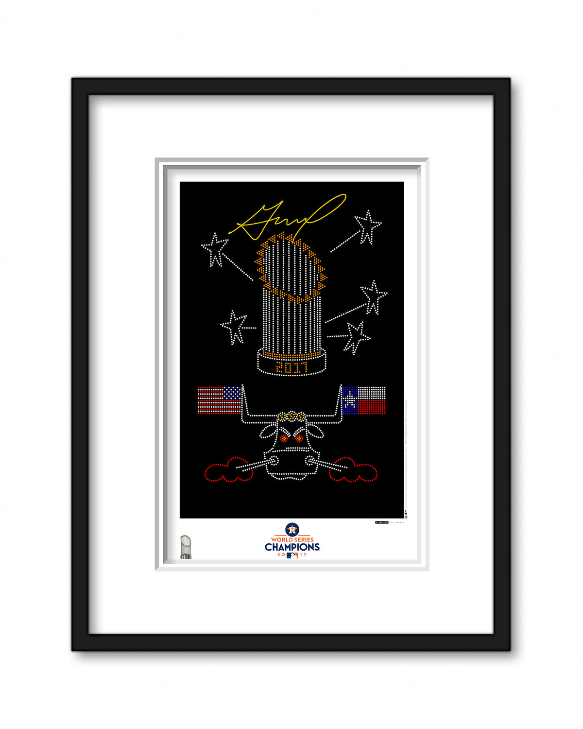 Minimalist World Series - Jose Altuve Autographed Art- Authenticated