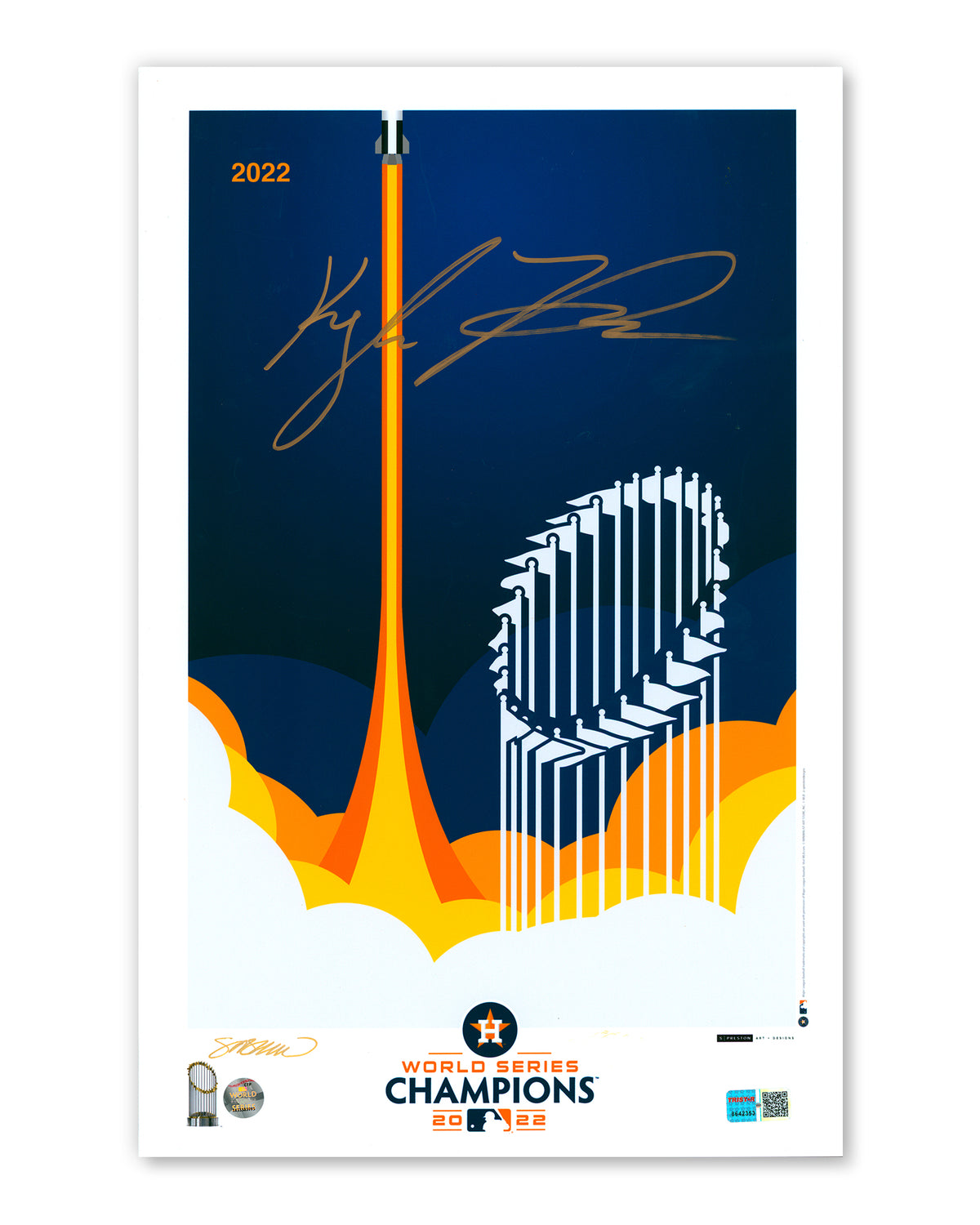 Minimalist World Series 2022 - Kyle Tucker Autographed - Poster Print - Authenticated
