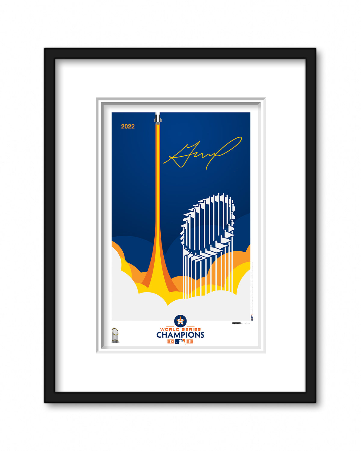 Minimalist World Series - Jose Altuve Autographed Art- Authenticated