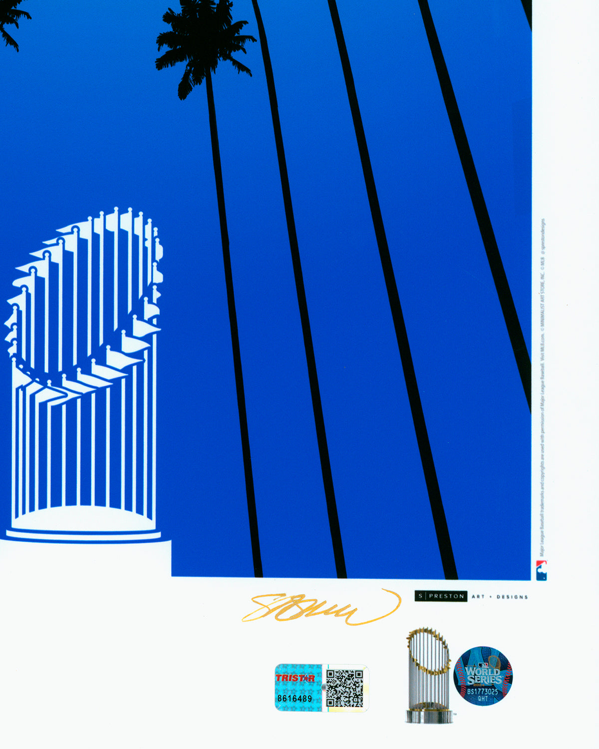 Minimalist 2024 World Series Champions - Tommy Edman Autographed - Poster Print - Authenticated