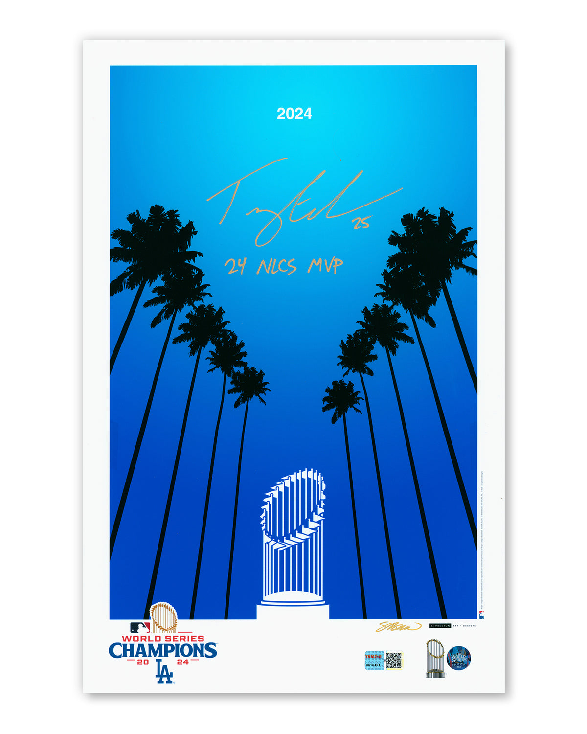 Minimalist 2024 World Series Champions - Tommy Edman Autographed + Inscribed - Poster Print - Authenticated
