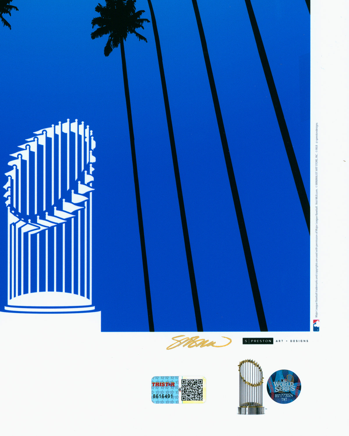 Minimalist 2024 World Series Champions - Tommy Edman Autographed + Inscribed - Poster Print - Authenticated
