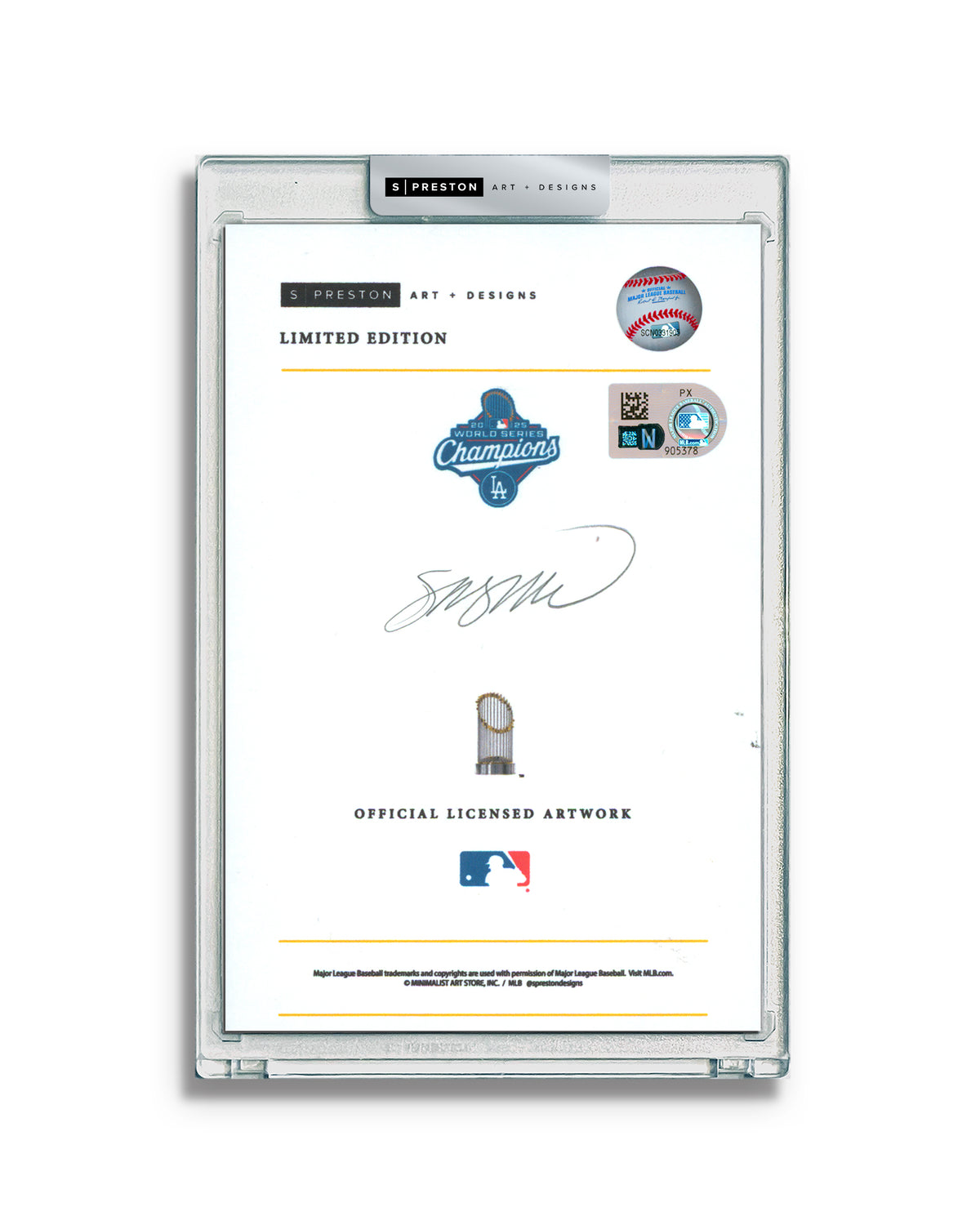 Minimalist World Series 2025 - Tyler Glasnow Autograph Slab - Authenticated
