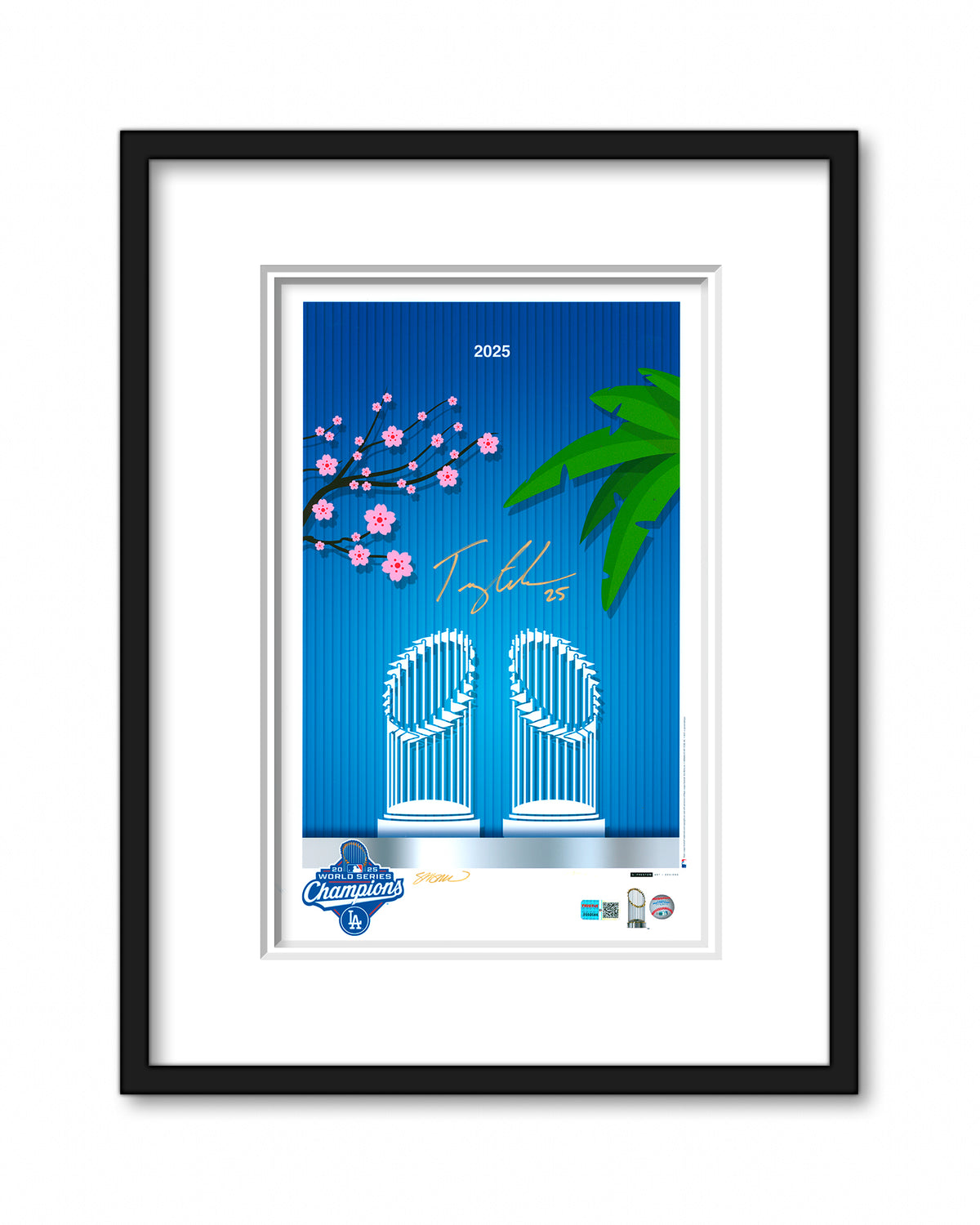 Minimalist 2025 World Series Champions - Tommy Edman Autographed Poster Print - Authenticated