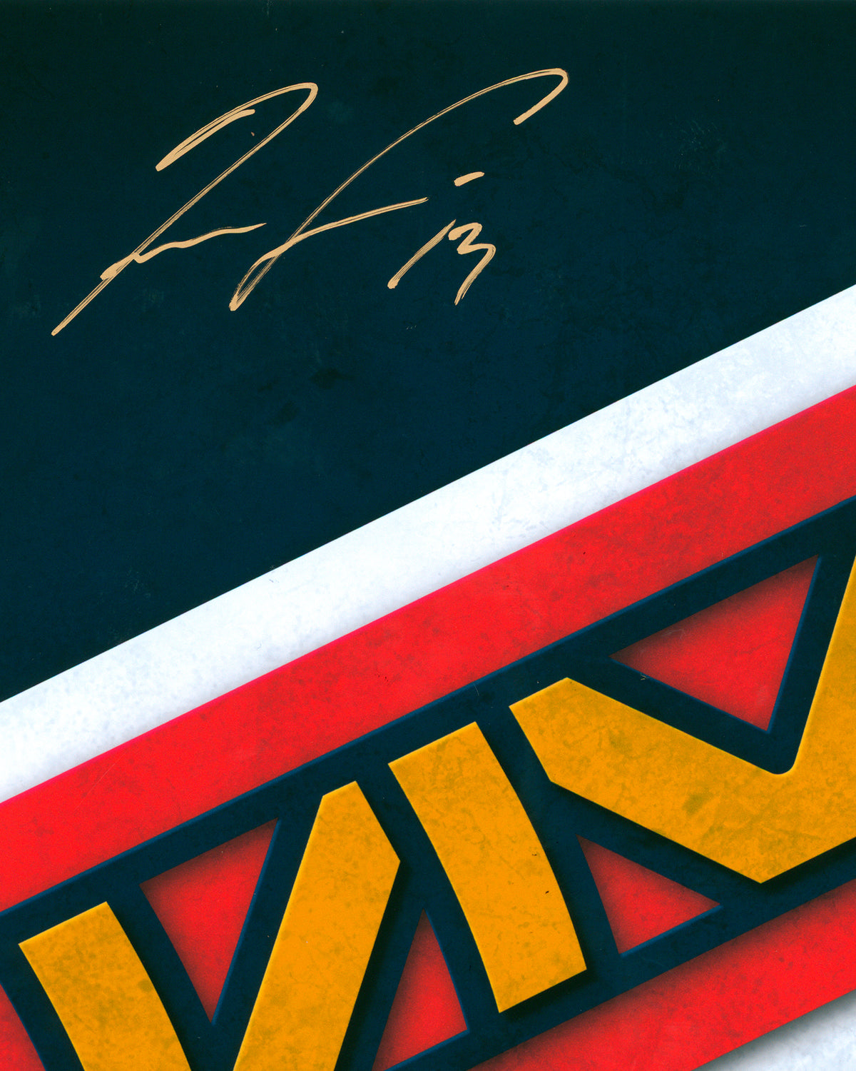 Minimalist Atlanta Braves Logo Print - Ronald Acuña Jr. Autographed - Authenticated