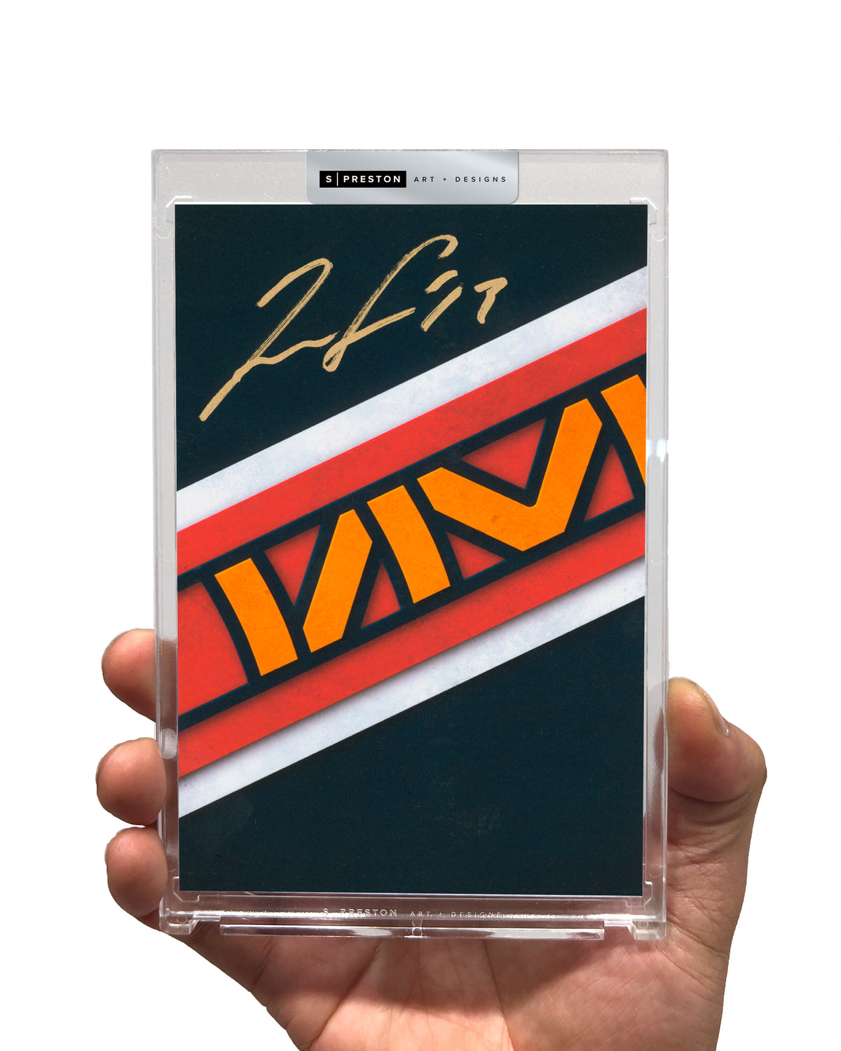 Minimalist Atlanta Braves Logo - Ronald Acuña Jr. Autograph Slab - Authenticated
