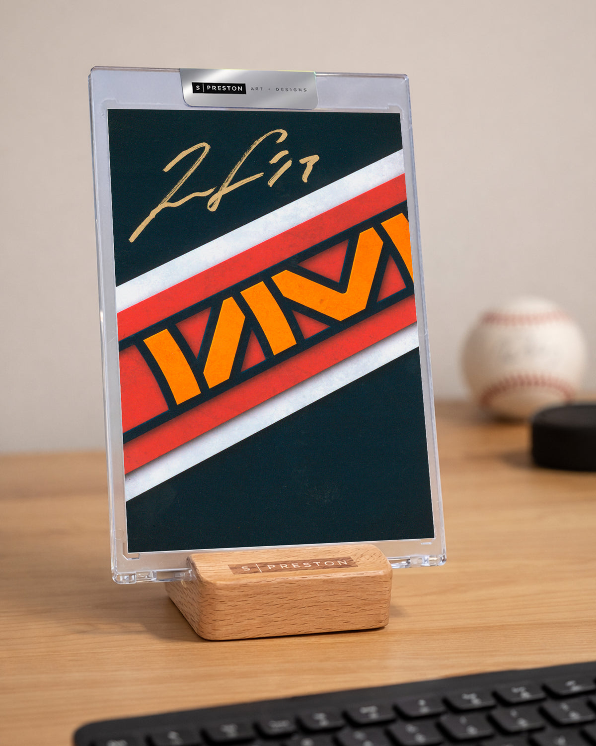 Minimalist Atlanta Braves Logo - Ronald Acuña Jr. Autograph Slab - Authenticated
