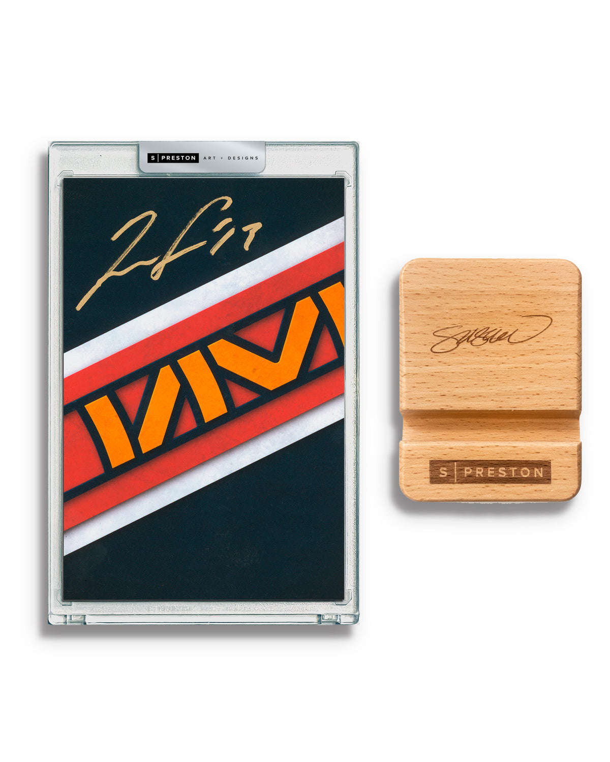 Minimalist Atlanta Braves Logo - Ronald Acuña Jr. Autograph Slab - Authenticated
