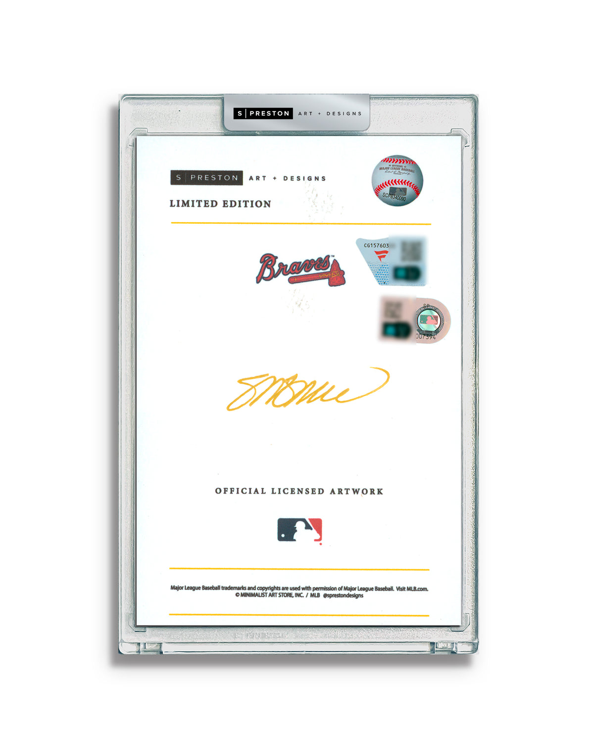 Minimalist Atlanta Braves Logo - Ronald Acuña Jr. Autograph Slab - Authenticated