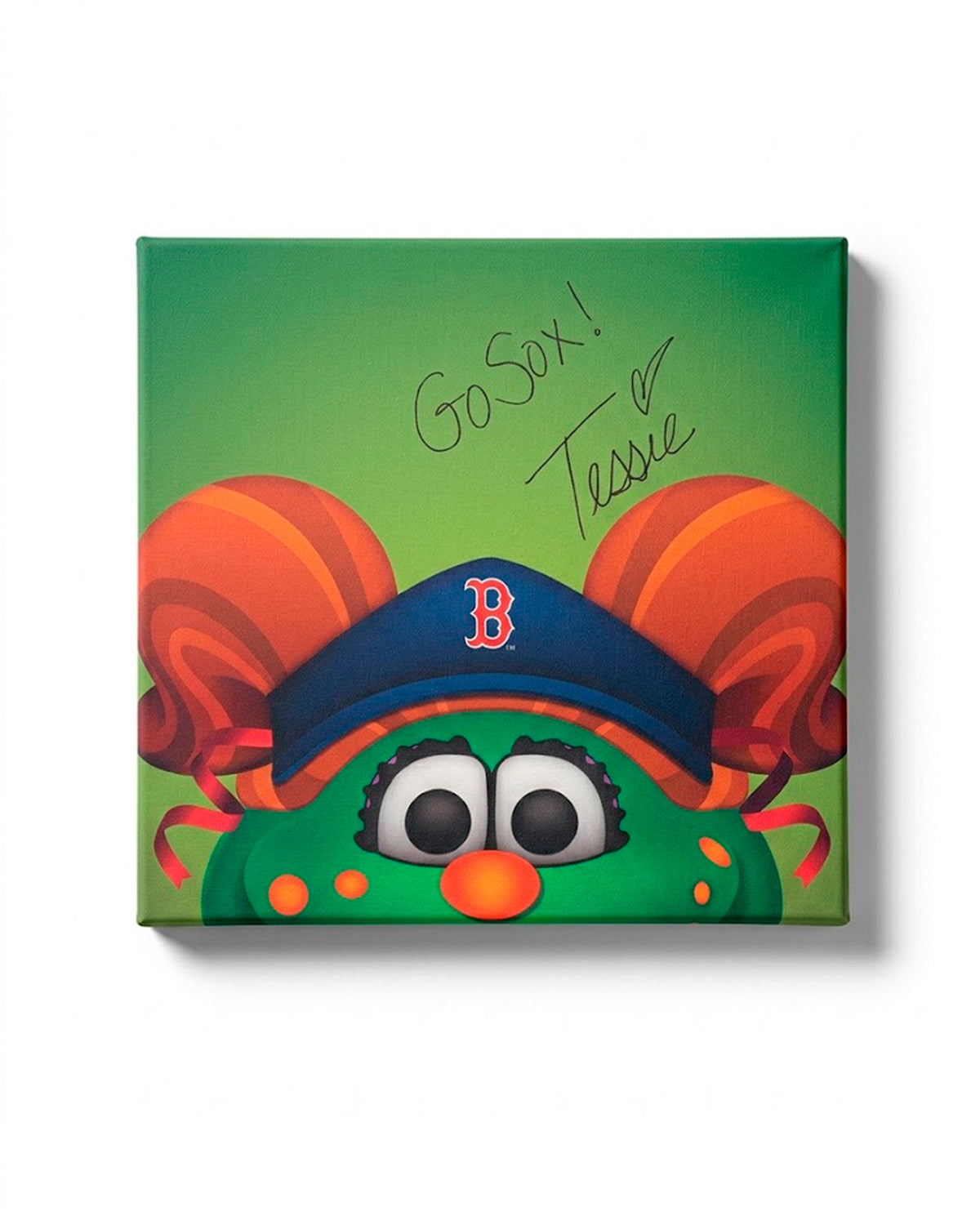 Minimalist Tessie The Green Monster Canvas Autographed