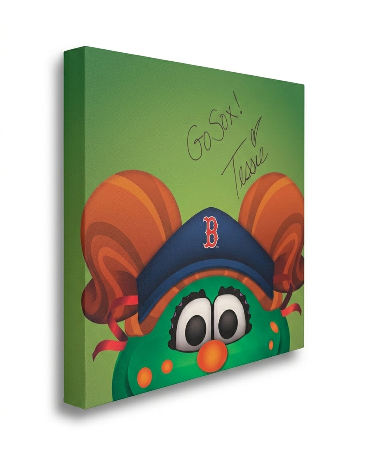 Minimalist Tessie The Green Monster Canvas Autographed