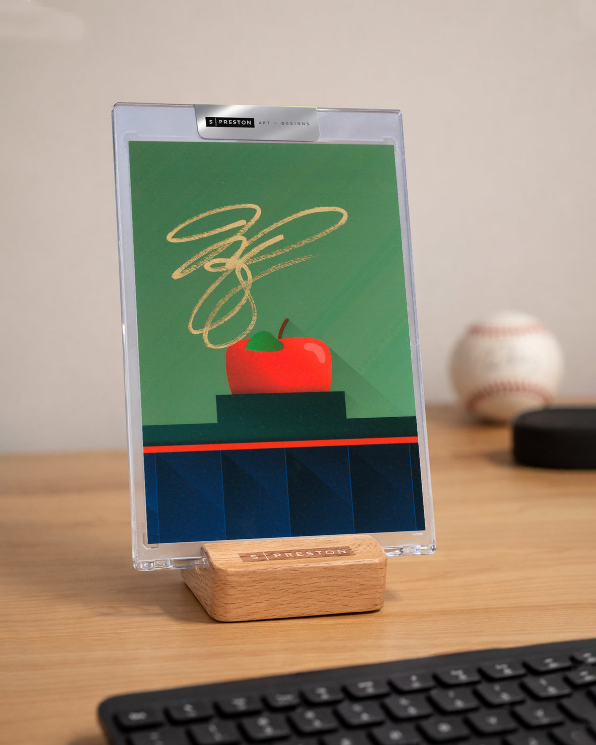 Minimalist Shea Stadium - Mike Piazza Autograph Slab - Authenticated