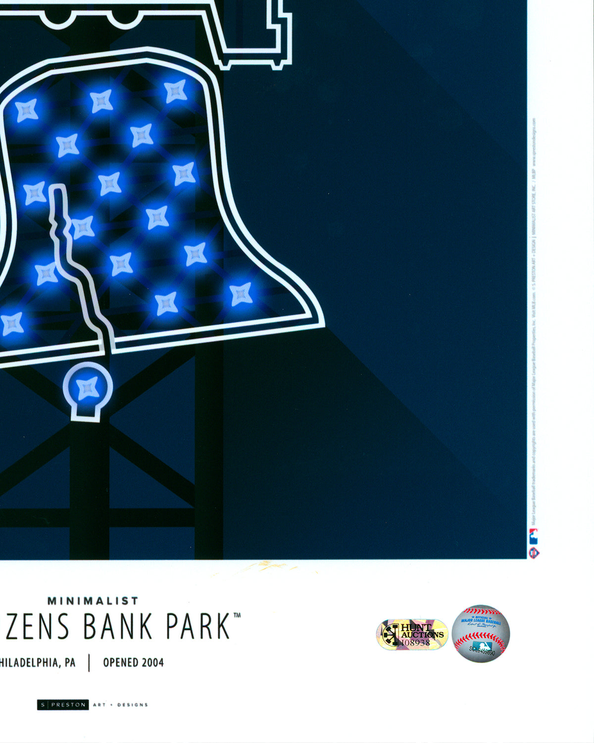 Minimalist Citizens Bank Park - Kyle Schwarber Autographed - Poster Print - Authenticated