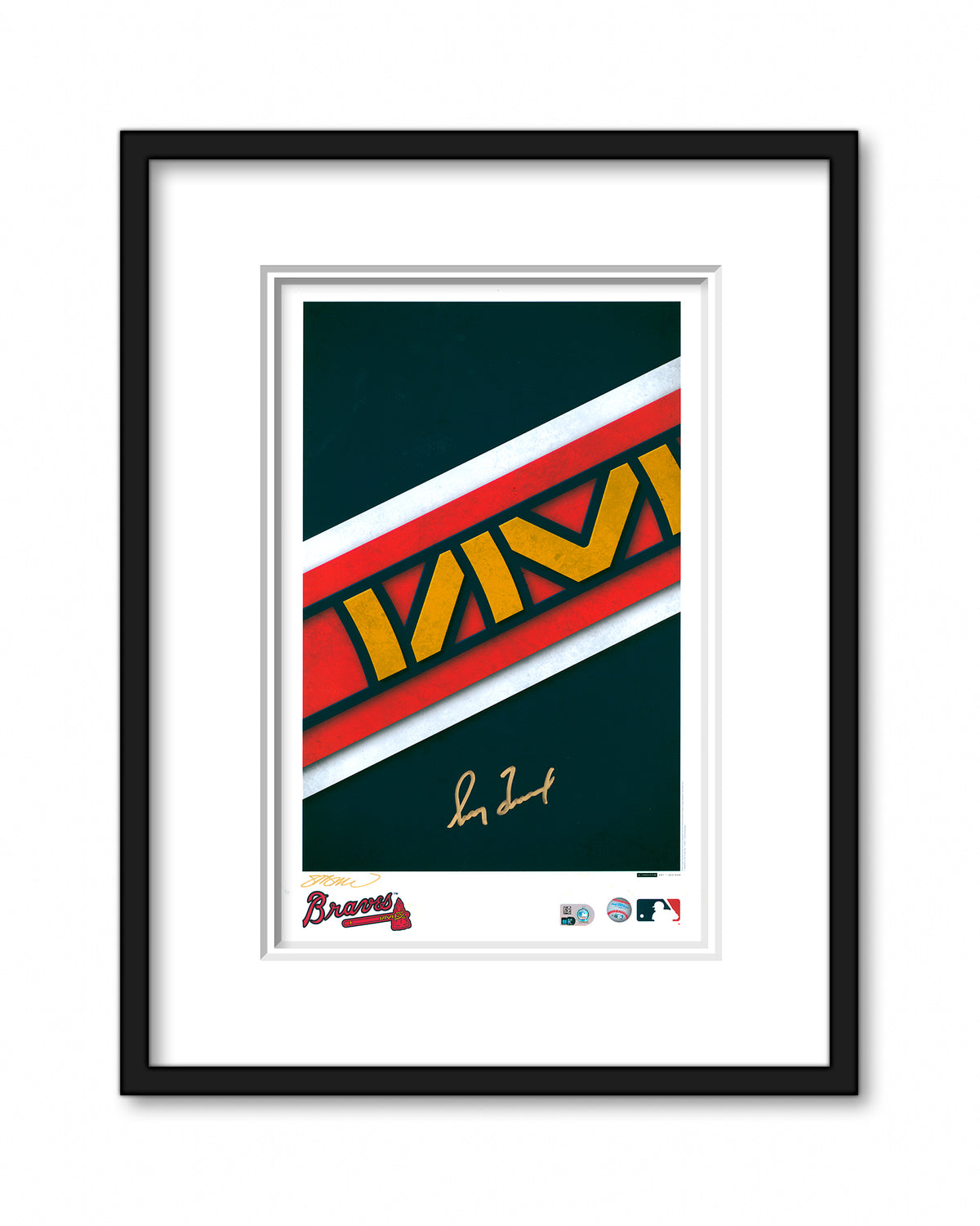Minimalist Atlanta Braves Logo Print - Greg Maddux Autographed - Authenticated