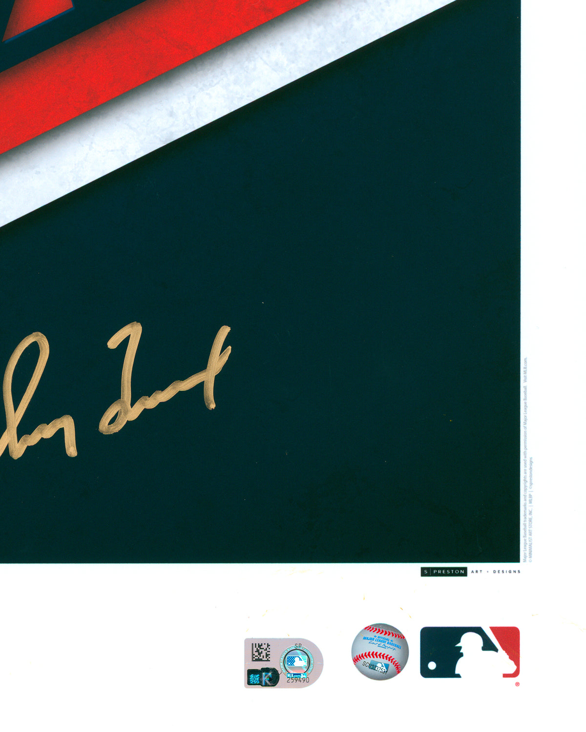 Minimalist Atlanta Braves Logo Print - Greg Maddux Autographed - Authenticated