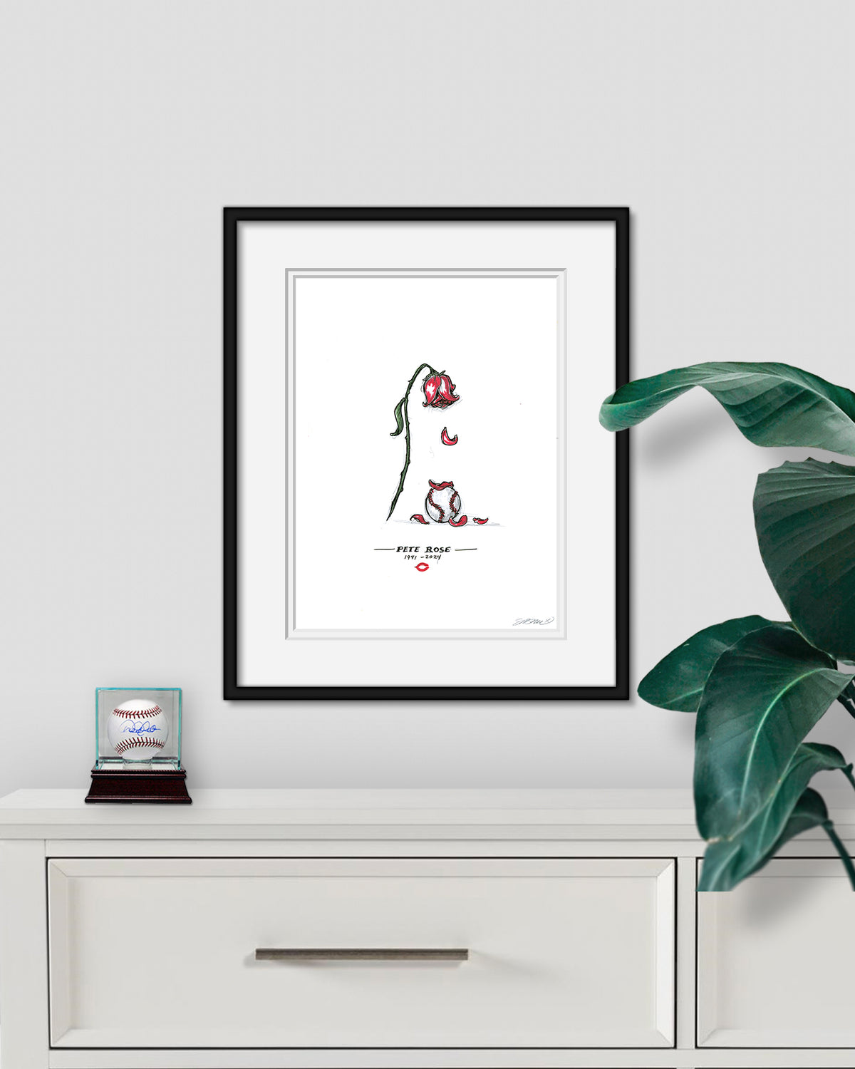 Remembering Pete Rose Tribute Original Sketch Artwork
